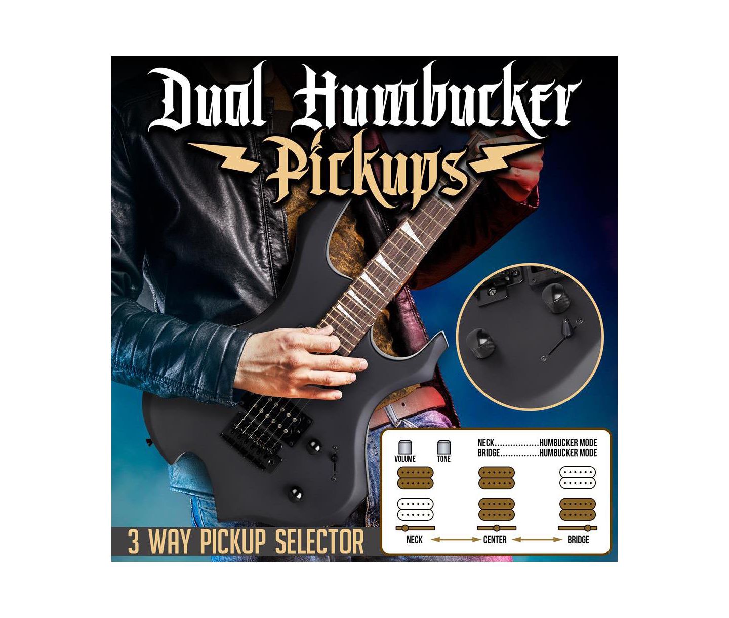 Детские игрушки Pyle Heavy Series EG Fire Full-Size Electric Guitar and Amplifier Kit, Ages 14+ — фото 2