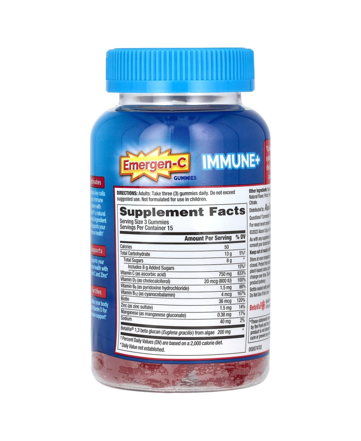 Emergen-c Immune+ Vitamin C + Vitamin D with Zinc Gummies Raspberry - Gummies