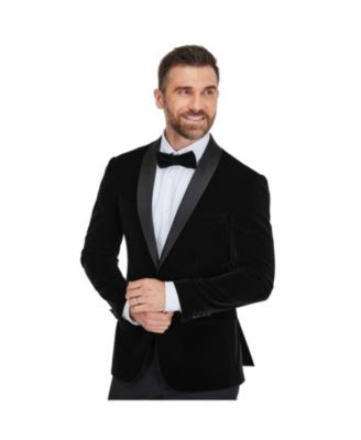 Men's Slim-Fit Velvet Shawl Lapel Tuxedo Set