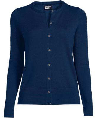 Plus Size Fine Gauge Cotton Cardigan Sweater