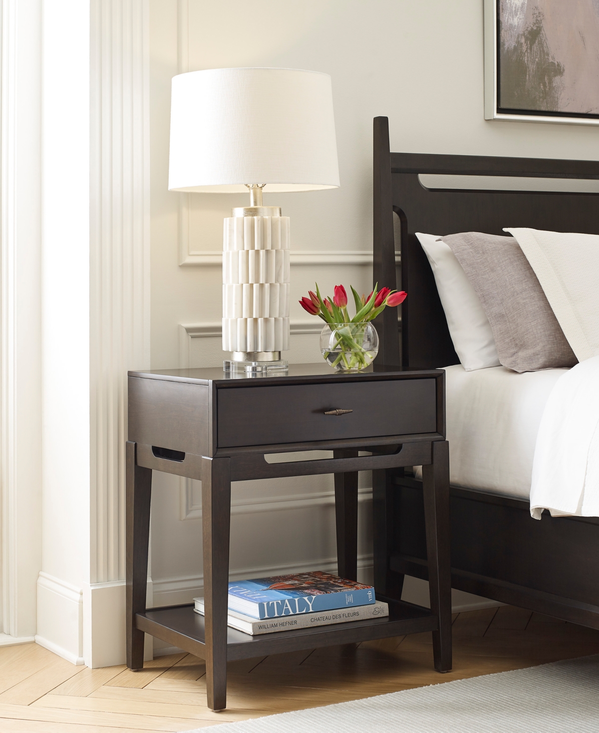 Macy's Addelyn 1-drawer Nightstand In Brown
