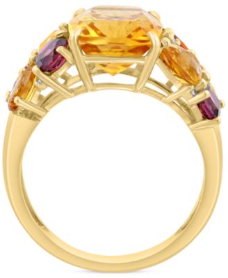 EFFY&reg; Multi-Gemstone (6-1/5 ct. t.w.) & Diamond Accent Ring in 14k Gold-Plated Sterling Silver