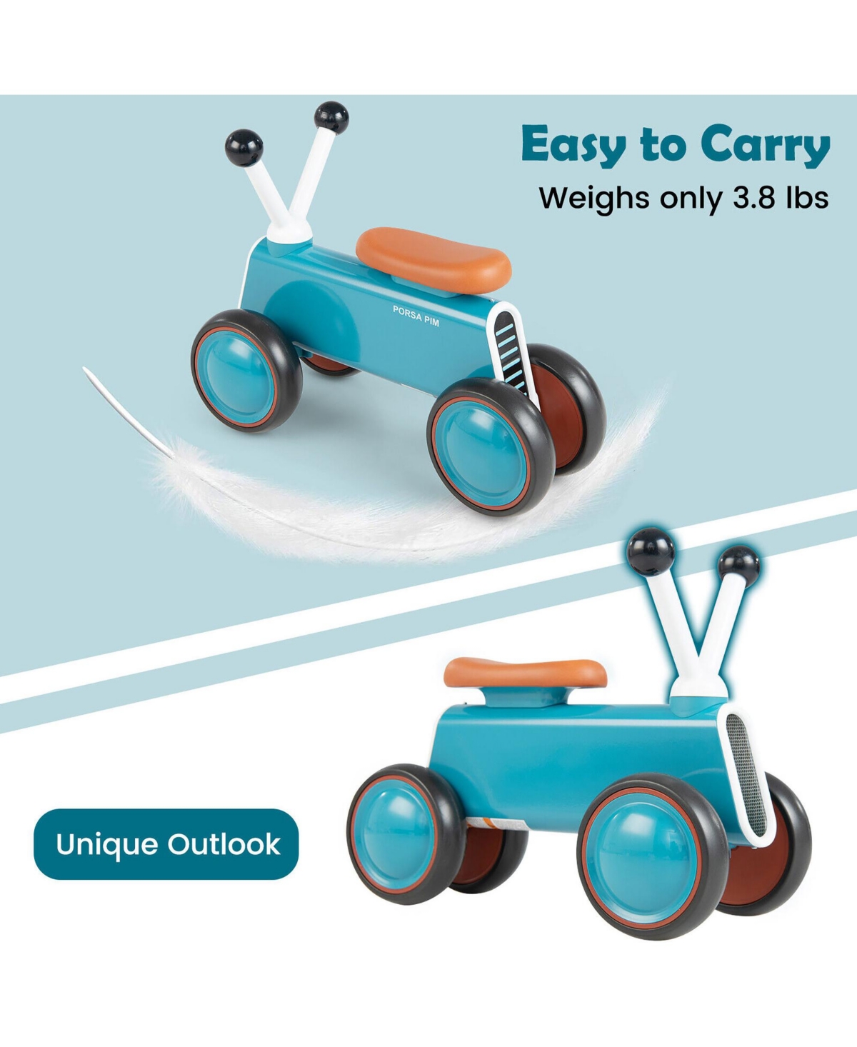 Gymax Baby Balance Bike for 10-24 Months Riding Toy No Pedal for Boys & Girls Blue