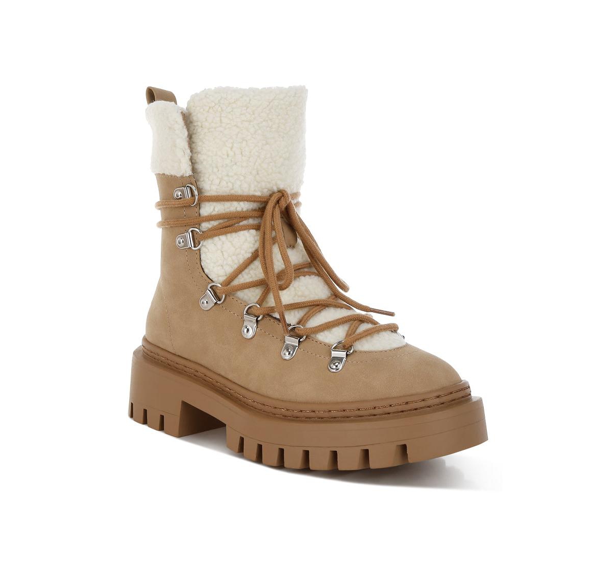 London Rag Omul Fleece & Faux Leather Boots