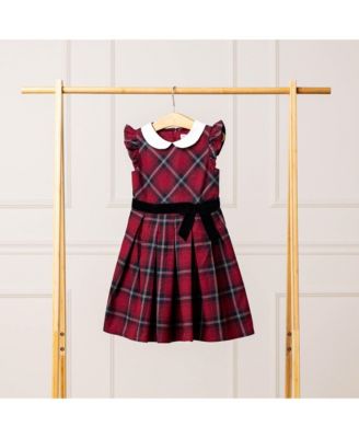 Toddler Girls Organic Flutter Sleeve Peter Pan Collar Party Dress