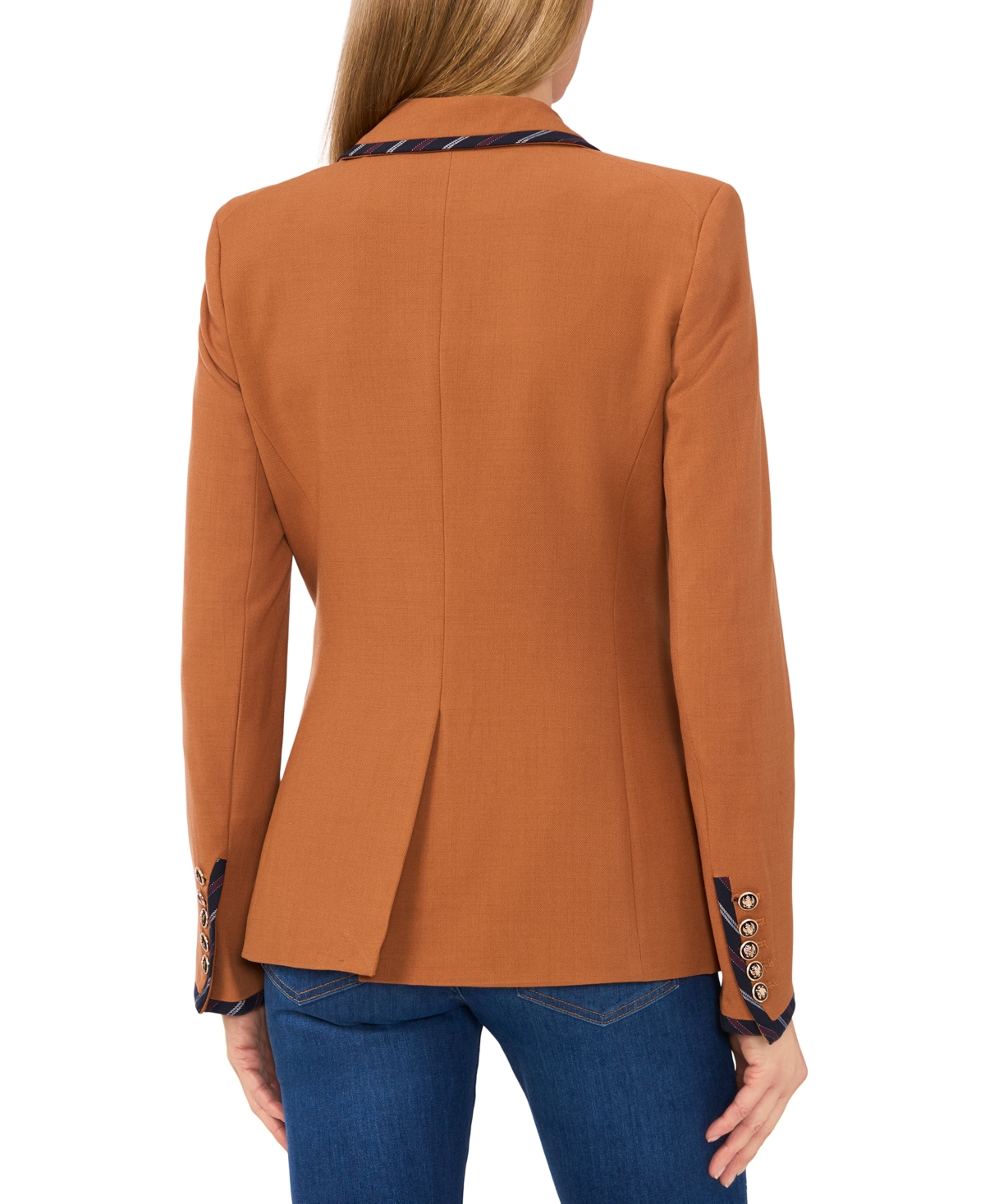 CeCe Women's Contrast-Trim Double Breasted Blazer