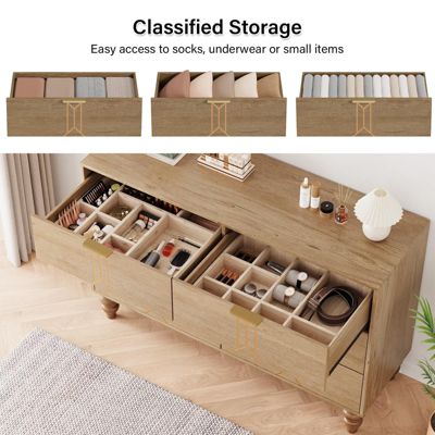 1 PC Wooden Modern 6 Drawer Dresser