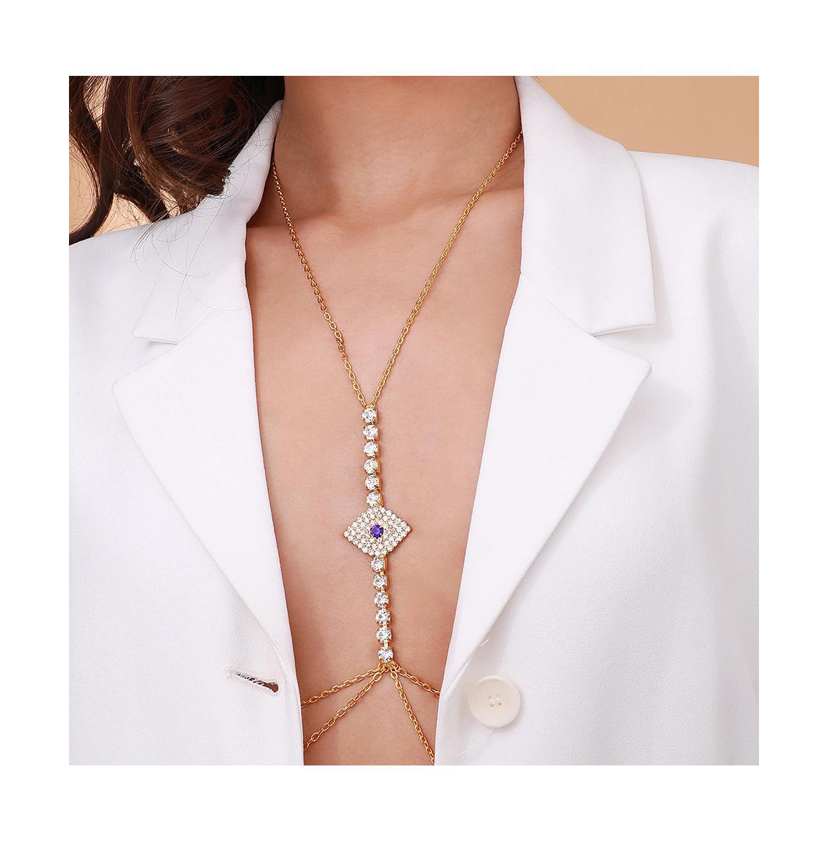 Sohi Women's The Evil Eye Decolletage Body Chain