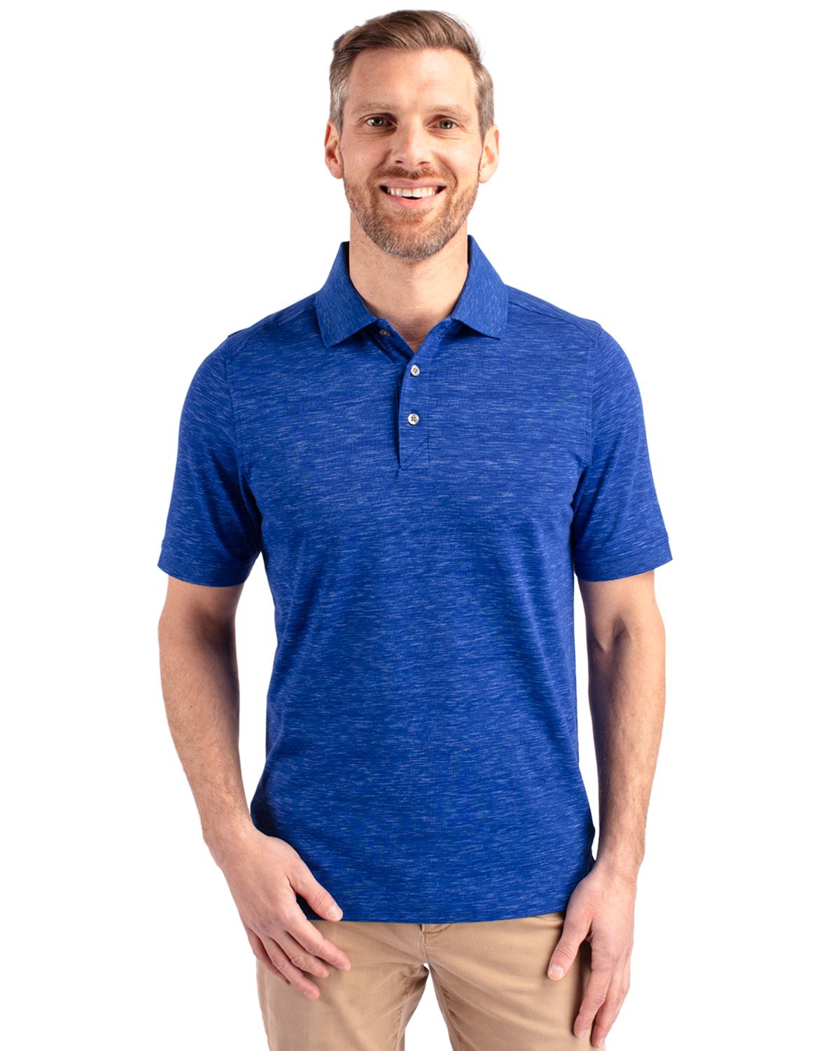 Advantage Tri-Blend Space Dye Mens Tall Polo Shirt - Dark tour blue