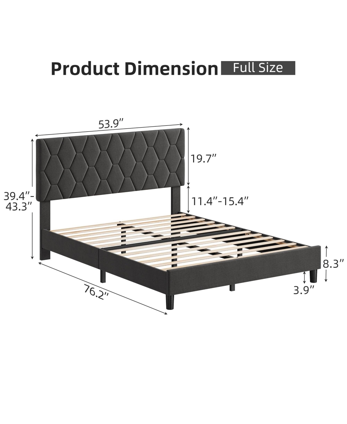 Gaomon Bed Frame, Size Upholstered Bed Frame