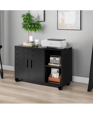 Office Storage Cabinet with Doors and Shelves, Lateral Printer Cabinet for Office Supplies and File Storage, Filing Cabinet for Home Office