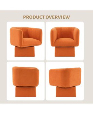 Swivel Accent Chair, Mid-Century 360° Round Armchair for Bedroom, Living Room, Office & Waiting Room