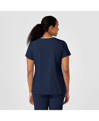 Women's W123 Y-Neck Wrap Scrub Top