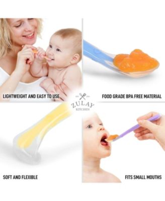 6 Pack Silicone Baby Spoon - First Stage Baby Feeding Spoon