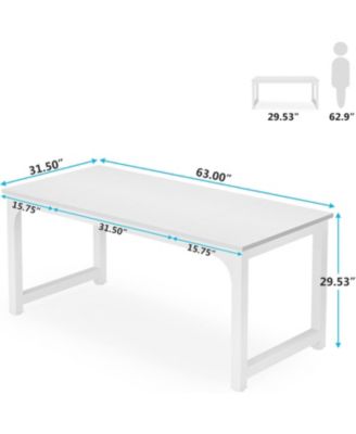 63”Executive Desk, Modern Simple Workstation Business Furniture, Large Office Computer Desk with Thicken Frame