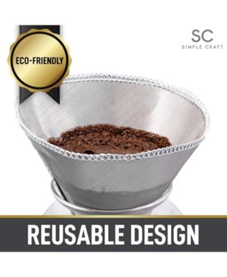 Reusable Pour Over Coffee Filter - Stainless Steel Fine Mesh Coffee Filter (Filter #1)