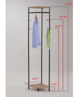 Pasmore metal and wood Corner Hall Tree