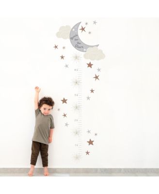 Celestial Moon & Stars Toddler/Kids Growth Chart Wall Decal/Sticker