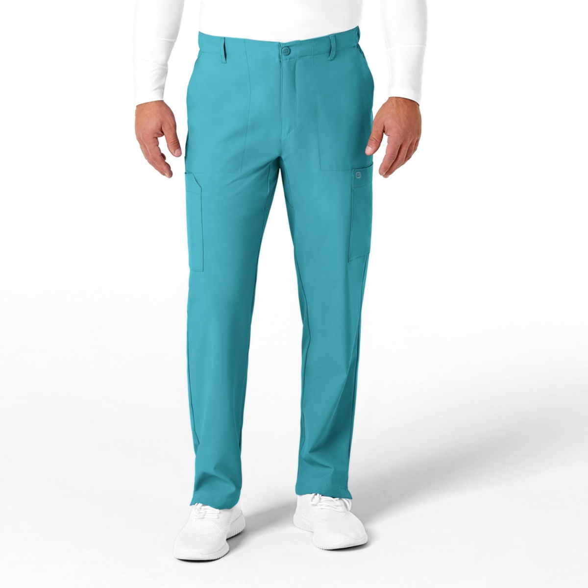 Wink Men's W123 Flat Front Cargo Scrub Pant, Charcoal Heather, Xs Regular