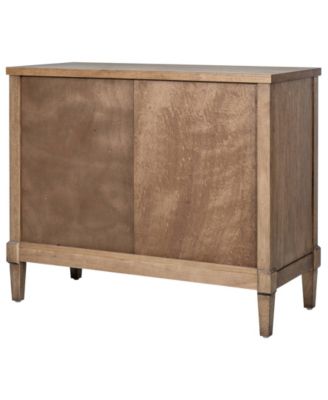 36.5" Wood Salina Wide Woven Cane Accent Cabinet