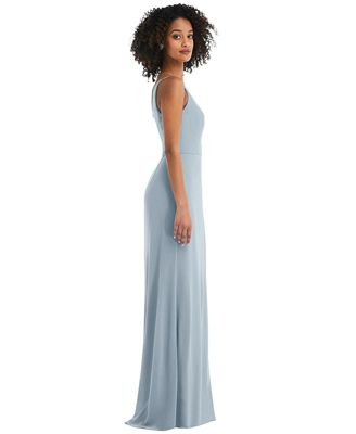 Women's Skinny One-Shoulder Trumpet Gown with Front Slit