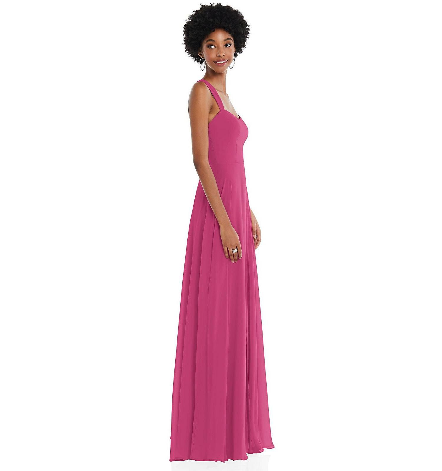 Contoured Wide Strap Sweetheart Maxi Dress