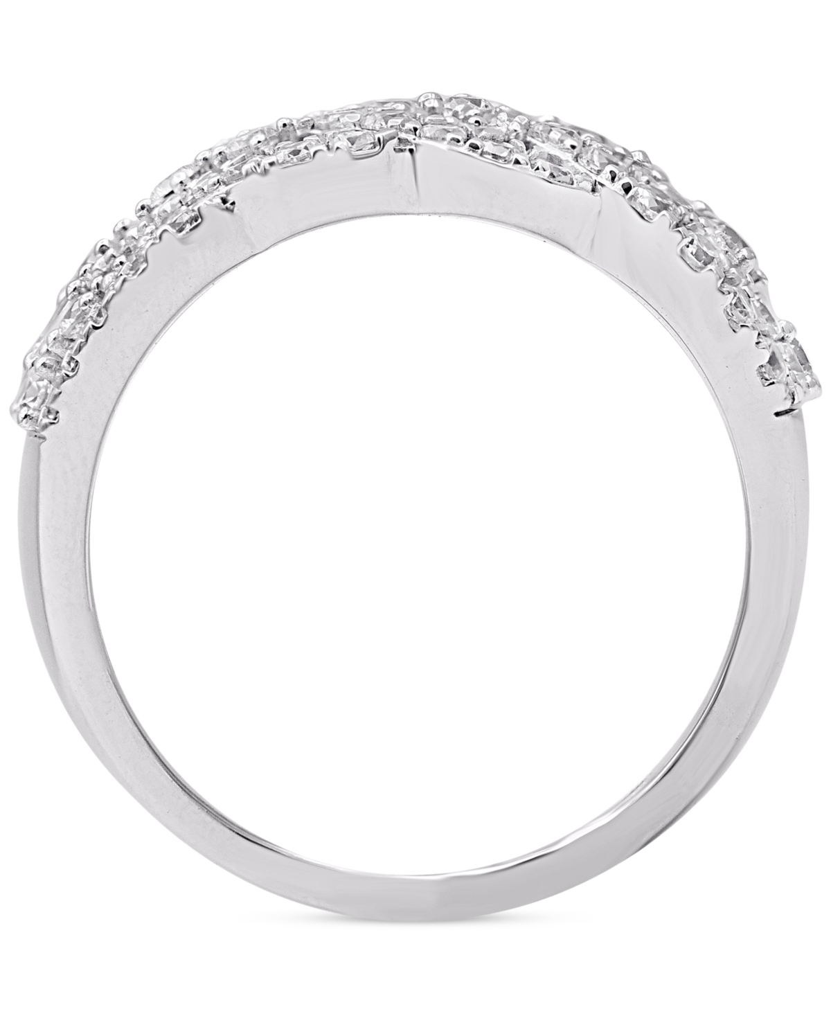 Macy's Diamond Round & Baguette Diagonal Openwork Cluster Ring (1-1/2 Ct. T.w.) In 14k White Gold In White Gold