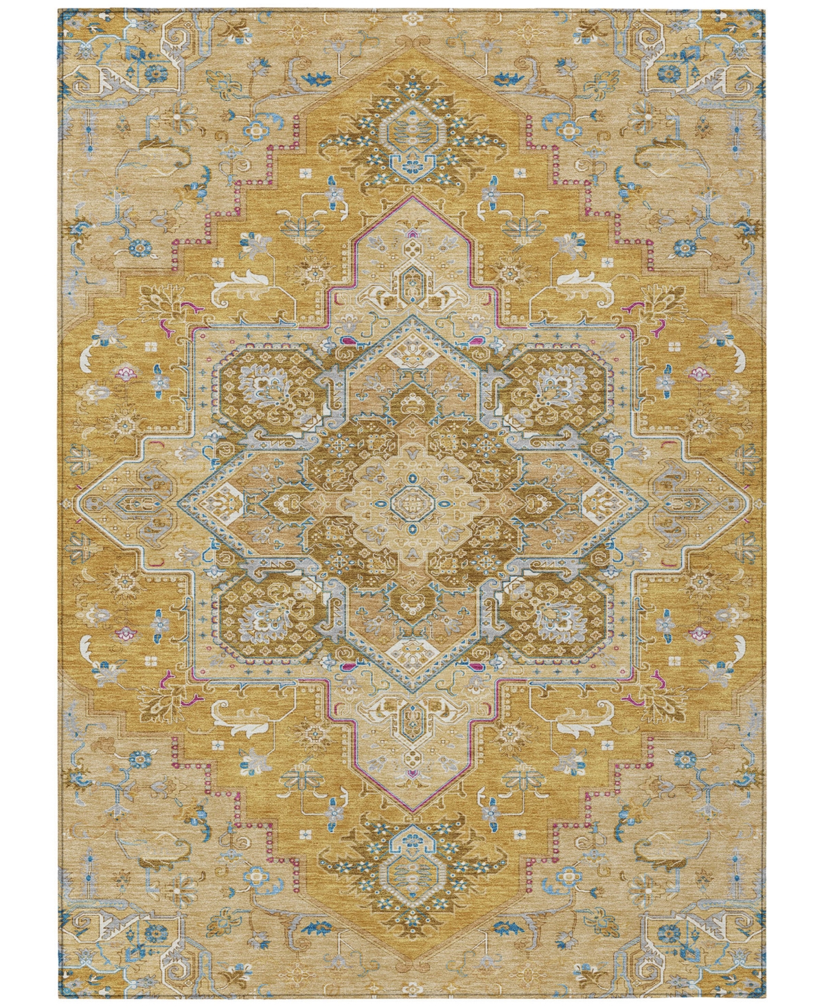 Addison Chantille Machine Washable Acn1036 8'x10' Area Rug In Gold