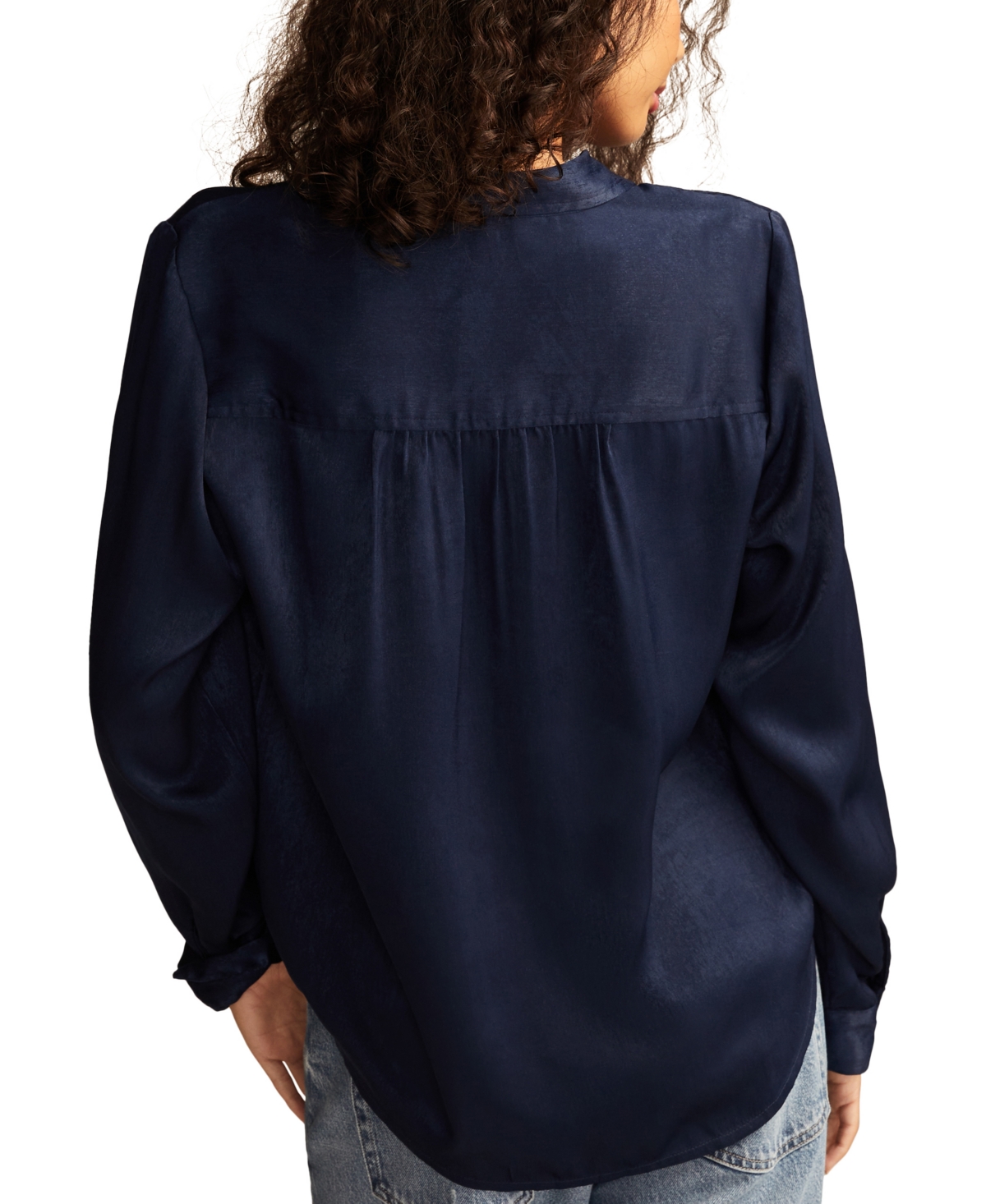 LUCKY BRAND WOMEN'S HAMMERED-SATIN BUTTON-DOWN SHIRT 
