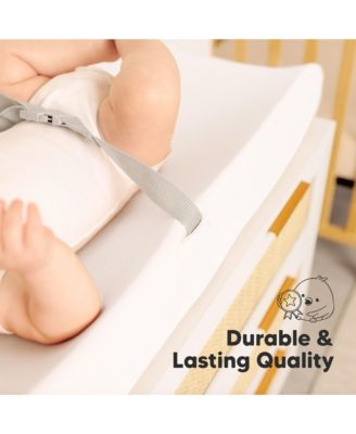 2pk Soothe Changing Pad Covers for Girl, Boy, Soft Cotton Contoured Diaper Changing Table Pad Covers