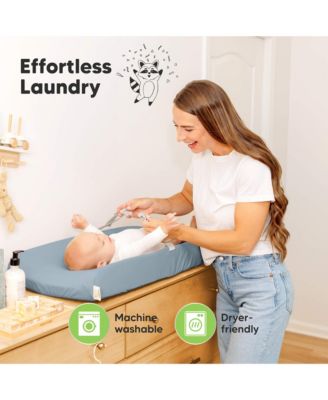 2pk Soothe Changing Pad Covers for Girl, Boy, Soft Cotton Contoured Diaper Changing Table Pad Covers