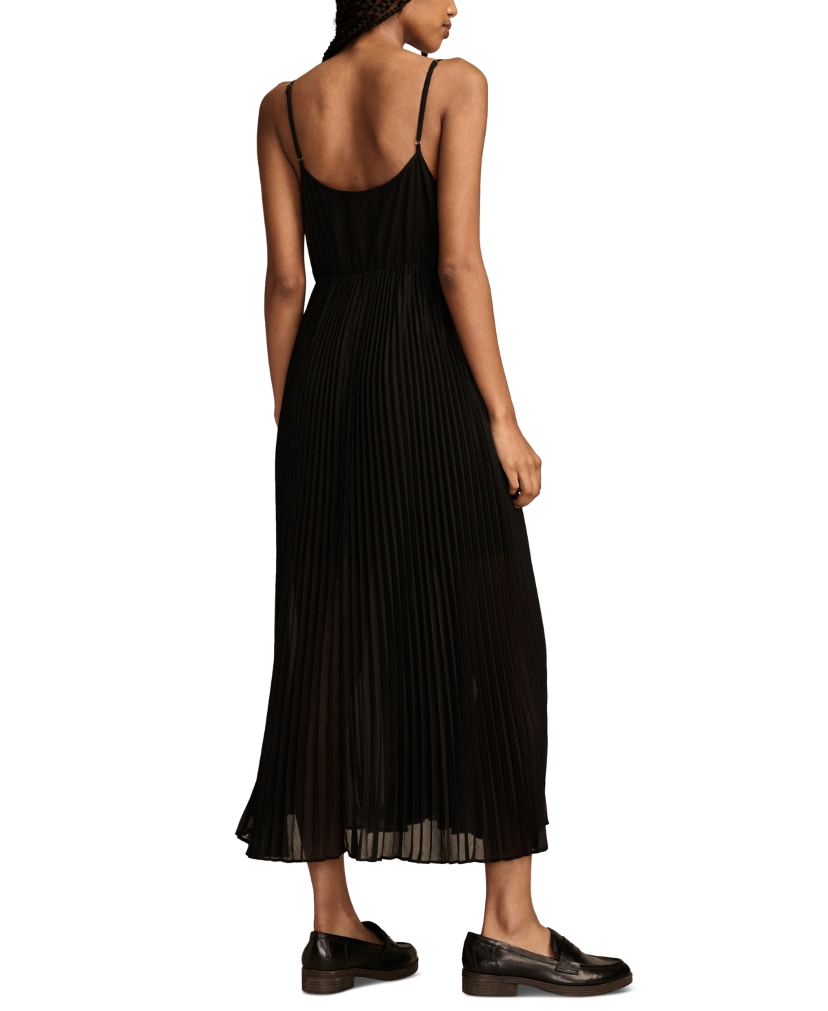 LUCKY BRAND WOMEN'S PLEATED SLEEVELESS MIDI DRESS 
