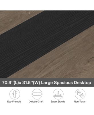 Rectangular Dinner Table with Heavy Duty Metal Legs,Industrial Kitchen Table for 6-8 Person