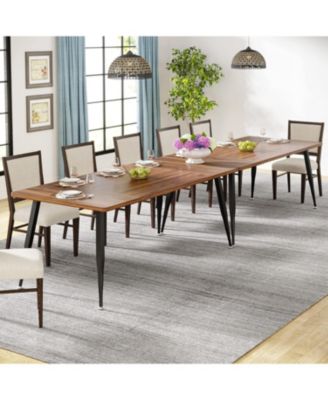 70.9 Inch Modern Faux Wood Industrial Kitchen Table Furniture with Metal Legs, Rectangular Dinner Table