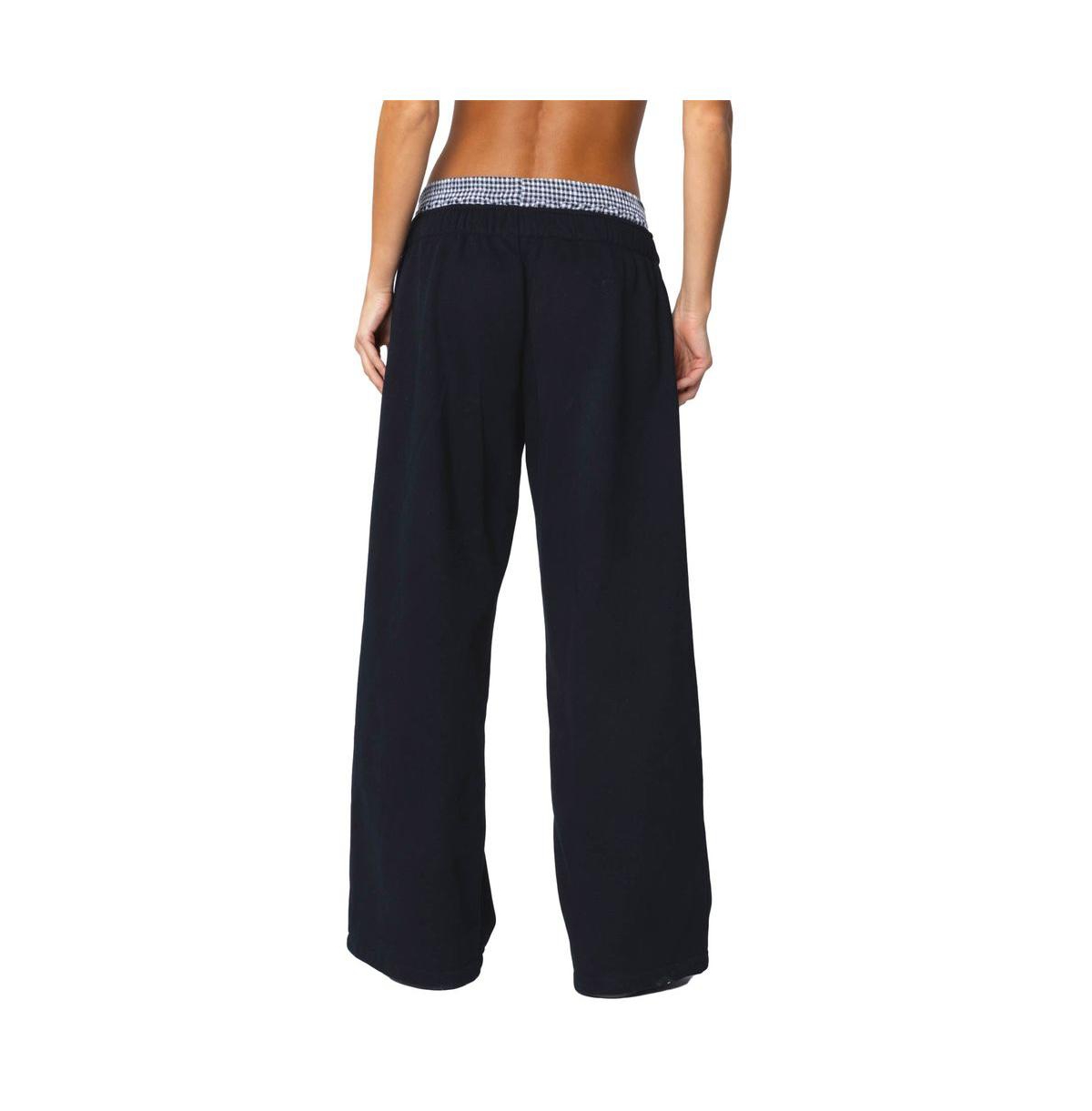 Edikted Women's Gingham Boxer Detail Sweatpants
