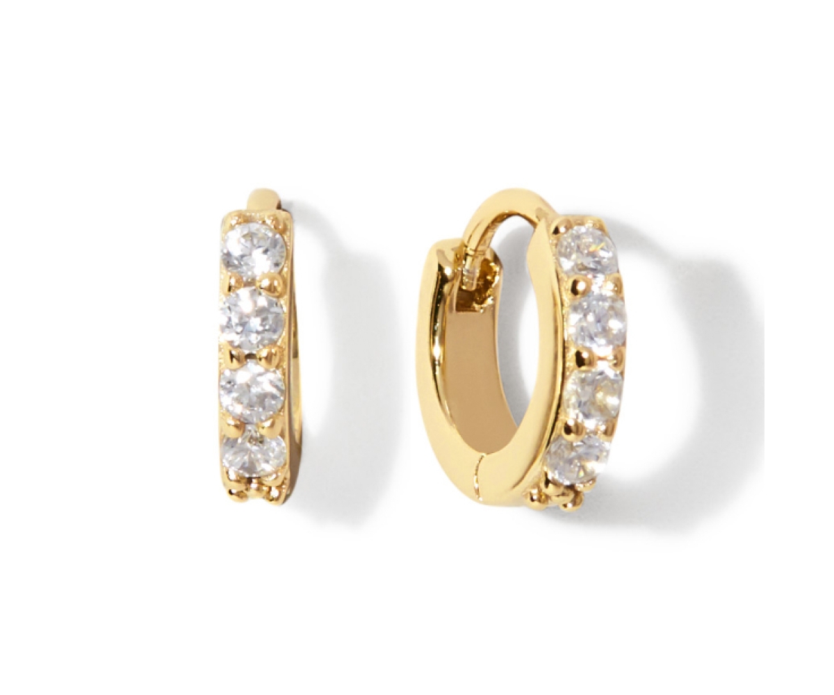 - Huggie Hoop Earrings - Suzanne - Gold, gold