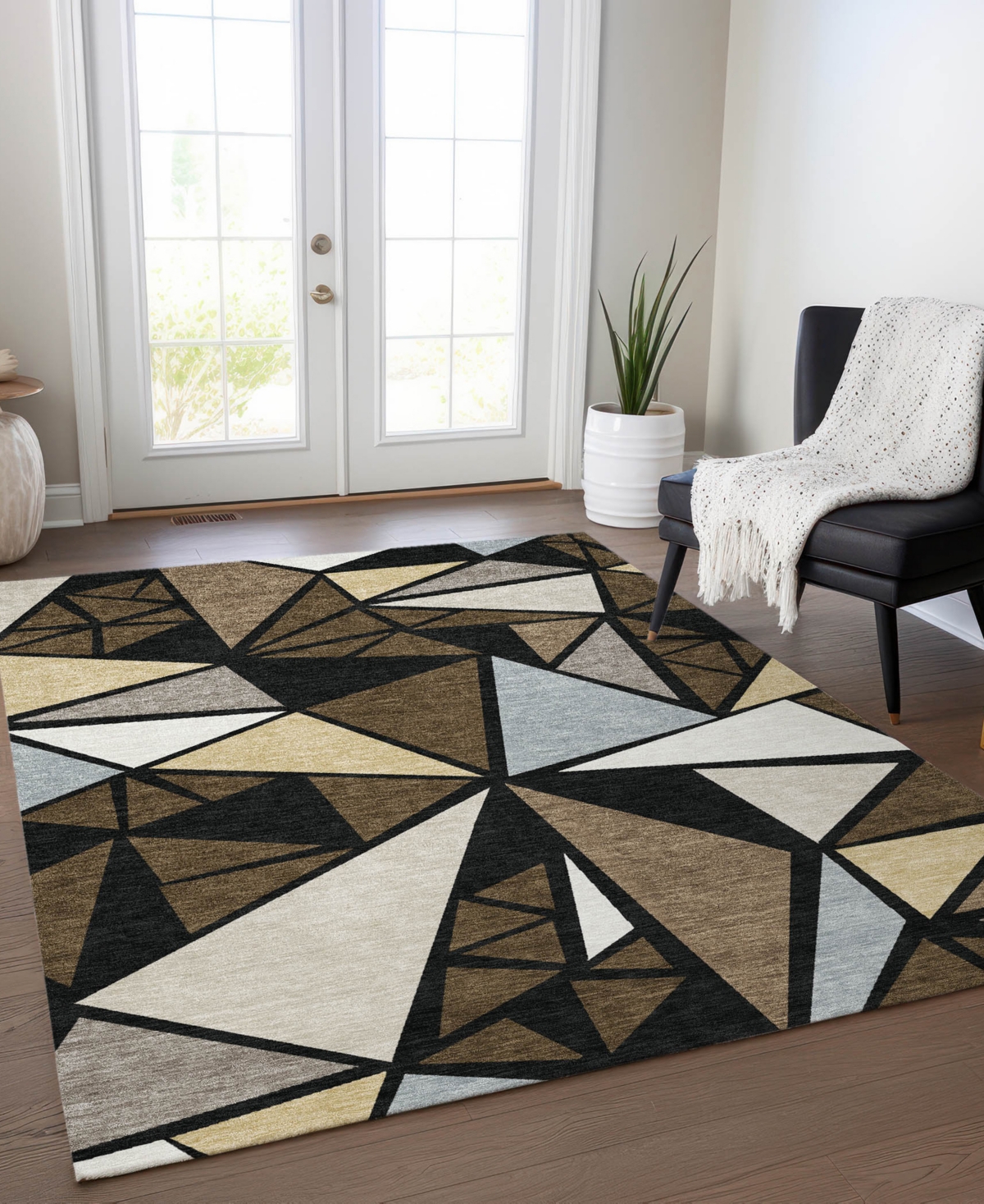 Addison Chantille Machine Washable Acn1039 8'x10' Area Rug In Brown