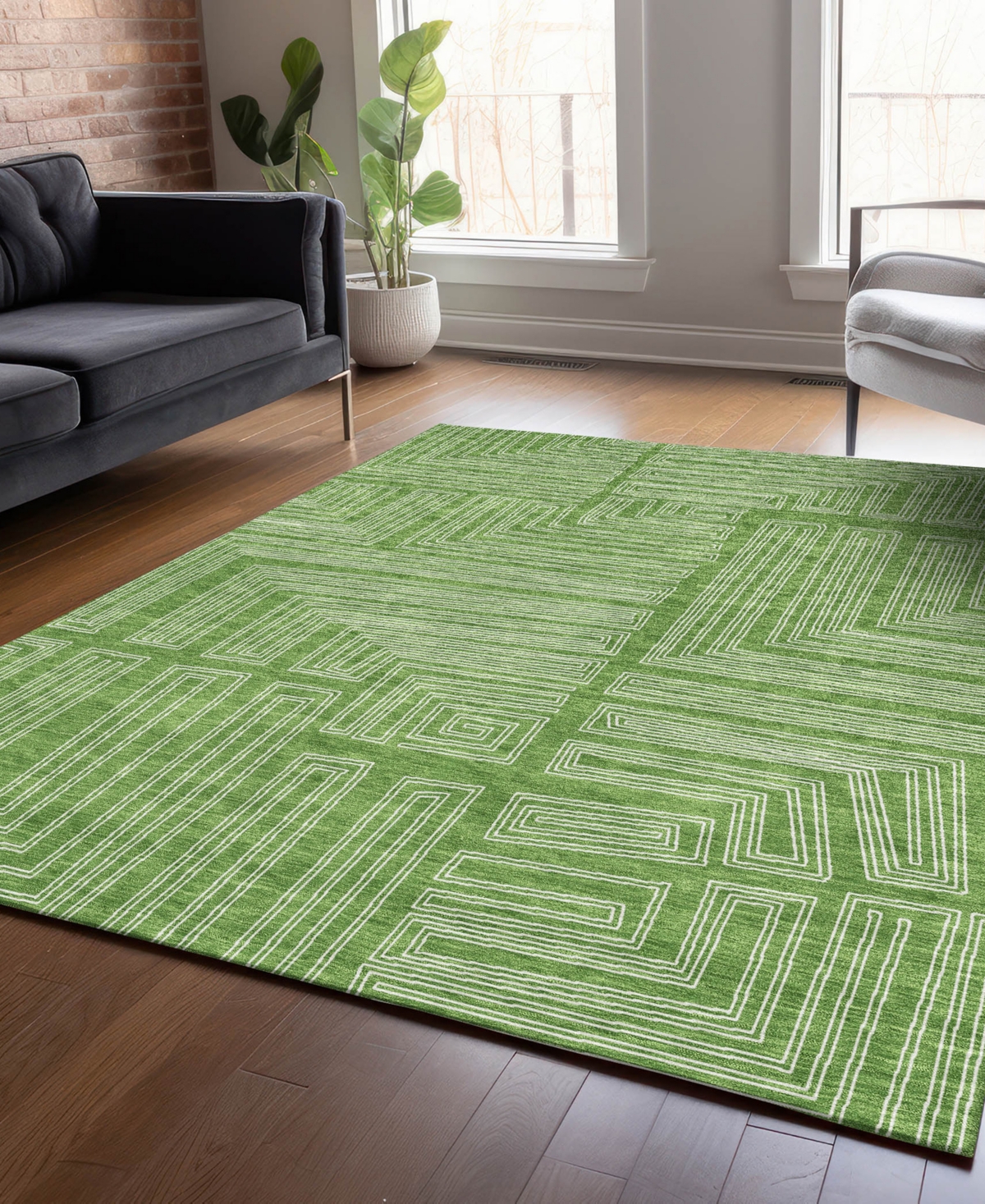 Addison Chantille Machine Washable Acn1045 2'6"x3'10" Area Rug In Green