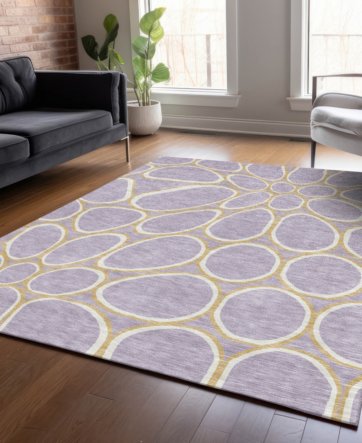Addison Chantille Machine Washable Acn1041 3'x5' Area Rug In Lavender