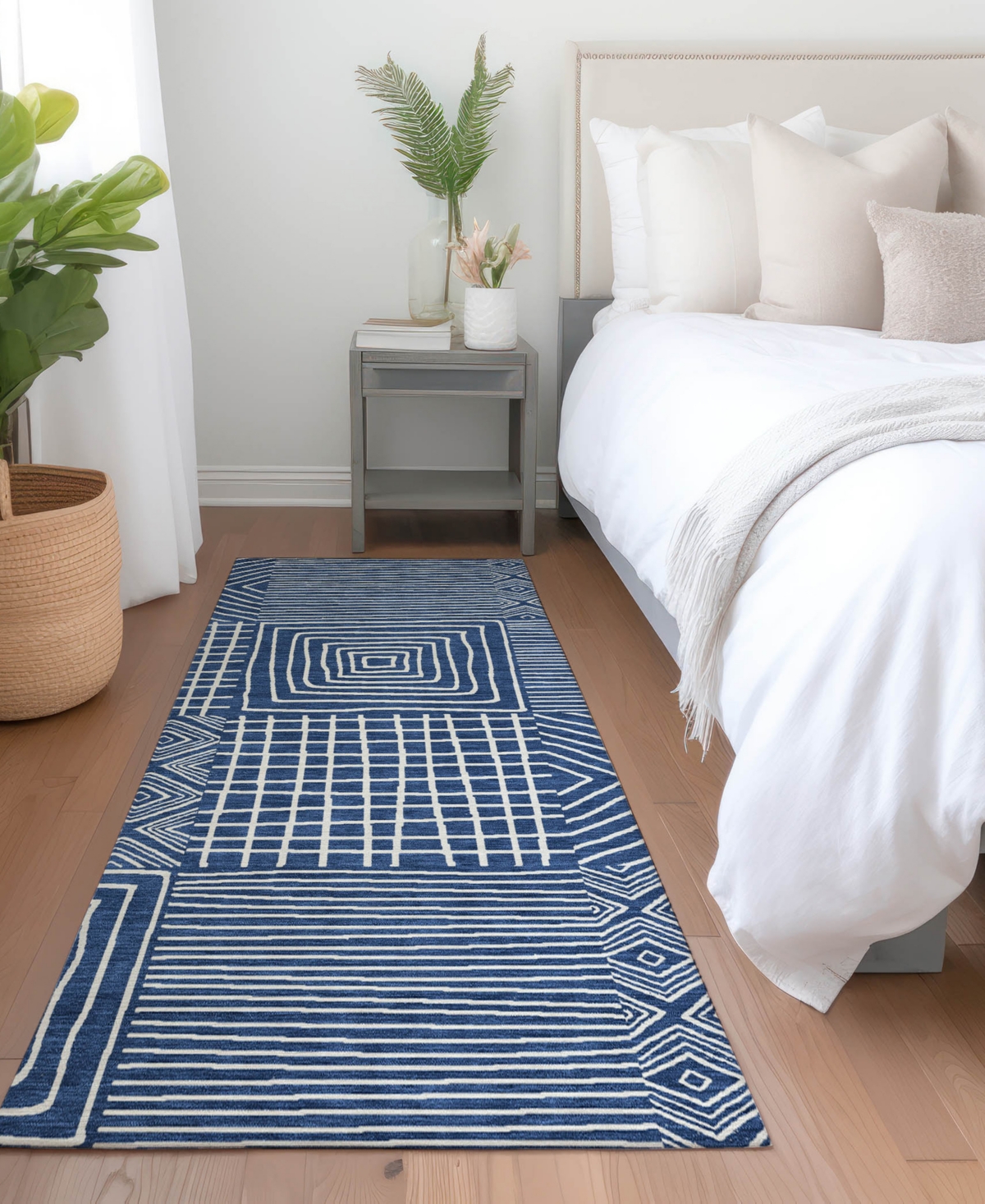 Addison Chantille Machine Washable Acn1044 2'3"x7'6" Runner Area Rug In Navy
