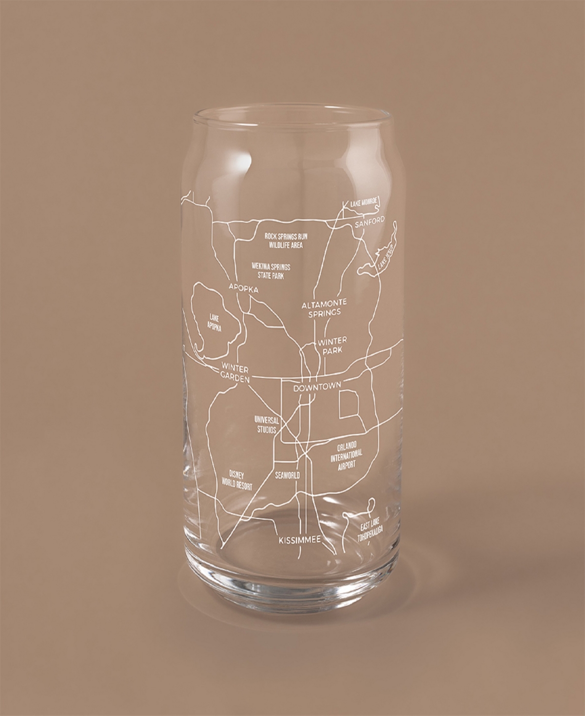 Narbo The Can Orlando Map Everyday Glassware, Set Of 2 In White