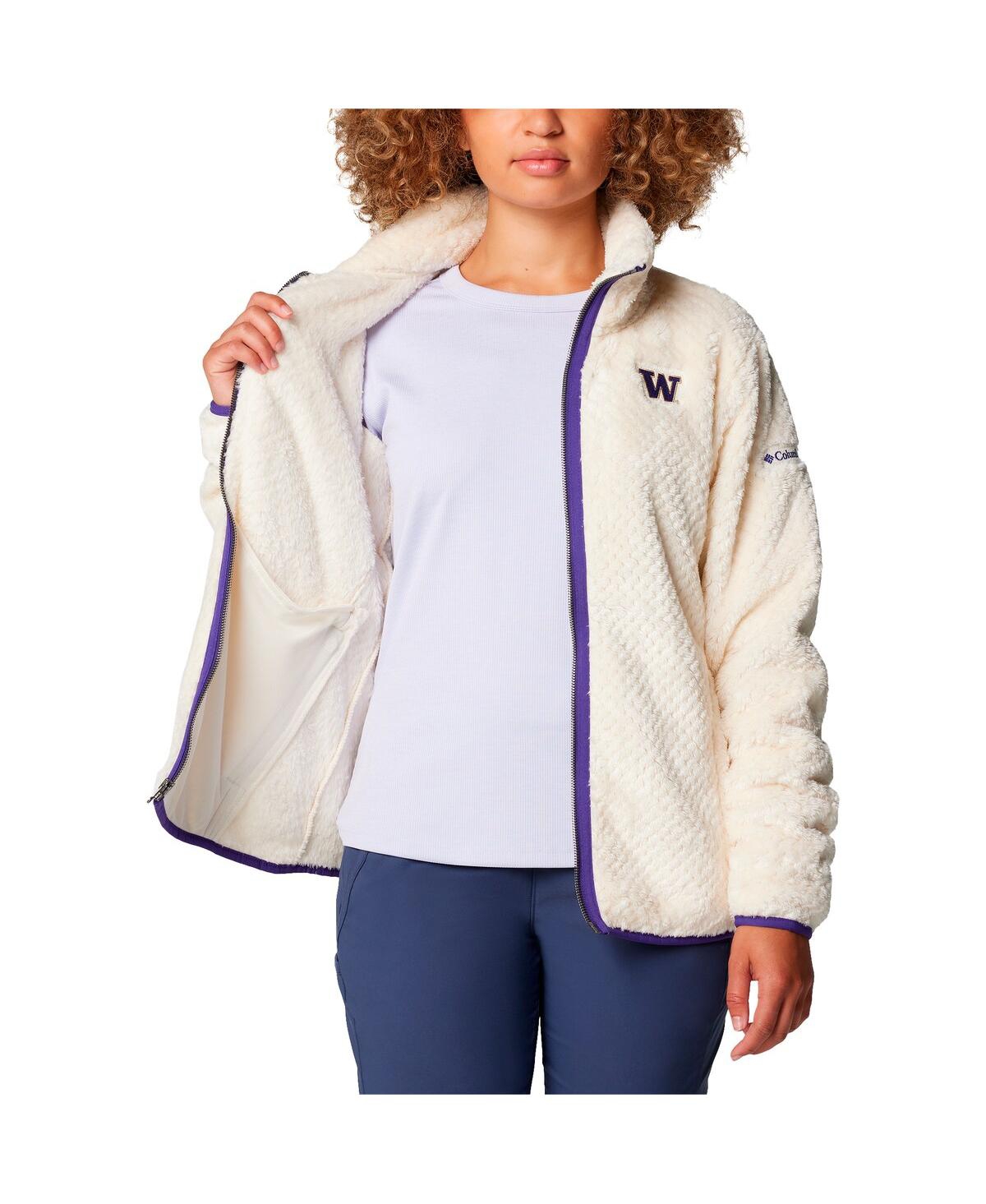 Shop Columbia Women's Cream Washington Huskies Fireside Ii Sherpa Full-zip Jacket