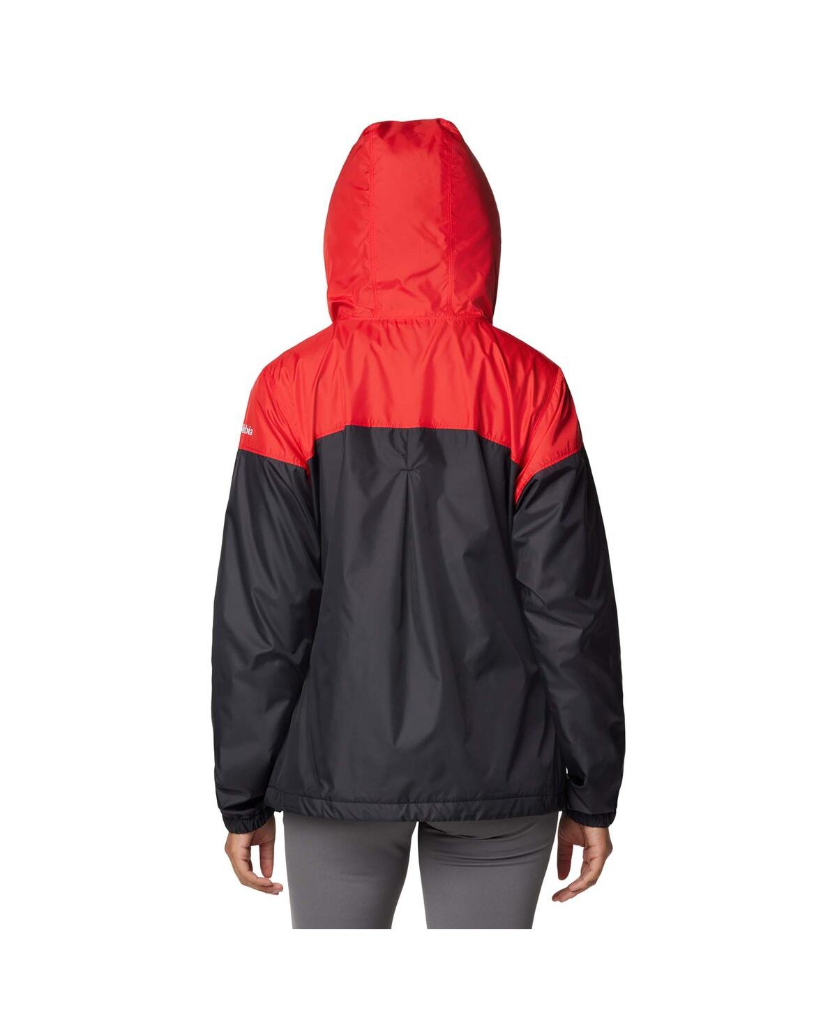 Columbia Women'sBlack Georgia Bulldogs Flash Forward Full-Zip Hoodie Windbreaker Jacket - Red, Black