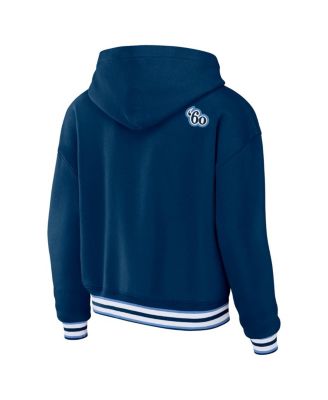 Women's Navy Tennessee Titans Lace-up Pullover Hoodie