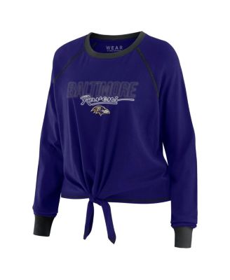 Women's Purple Baltimore Ravens Tie-Front Long Sleeve T-Shirt