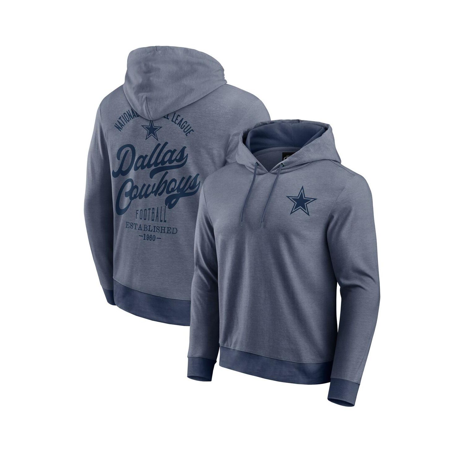Men's Navy Dallas Cowboys Tonal Knit Pullover Hoodie