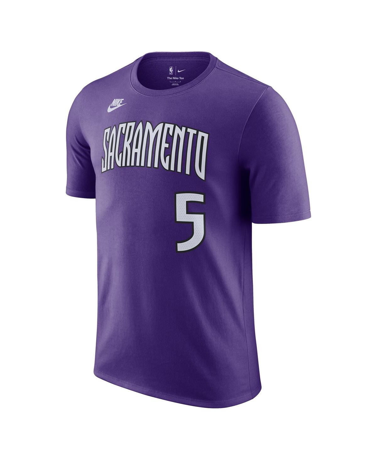 Nike Men's De'Aaron FoxSacramento Kings Classic Edition Name Number T-Shirt - Purple