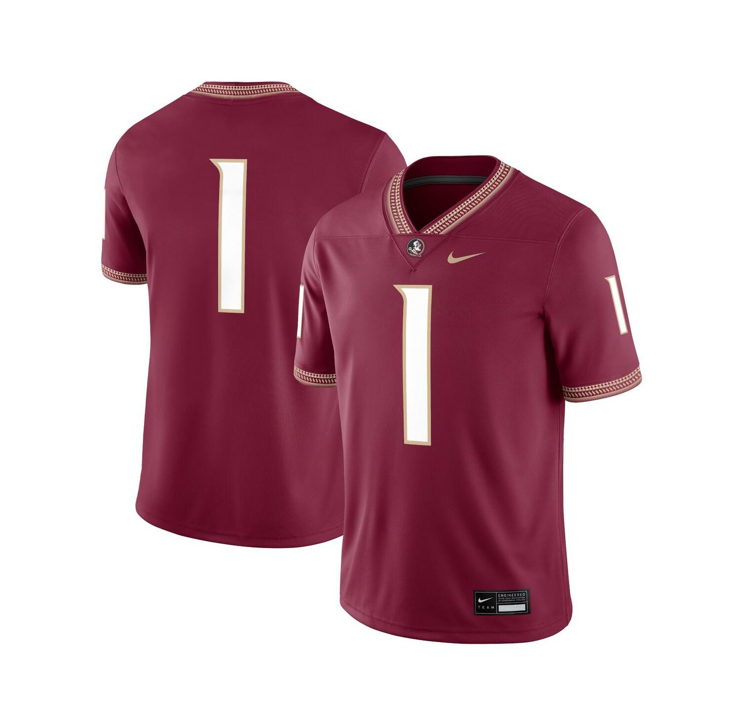 Men's 1 Garnet Florida State Seminoles Game Jersey