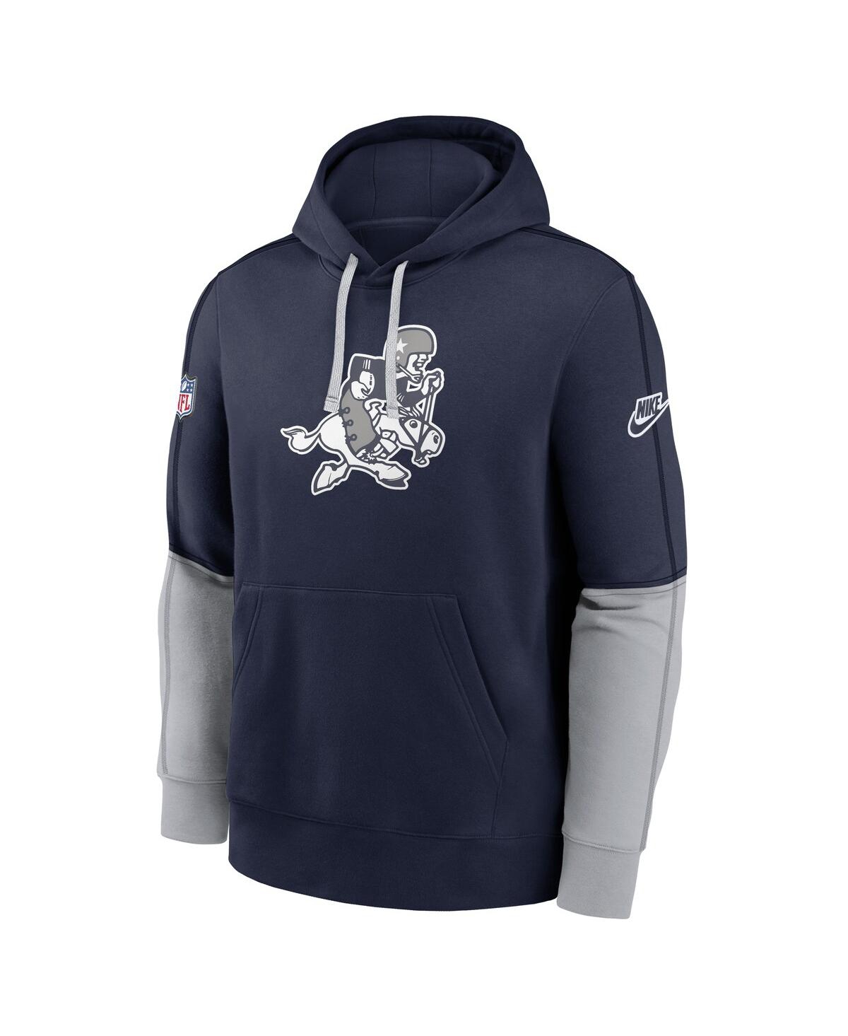 Nike Men'sDallas Cowboys Sideline Club Pullover Hoodie - Navy, Gray