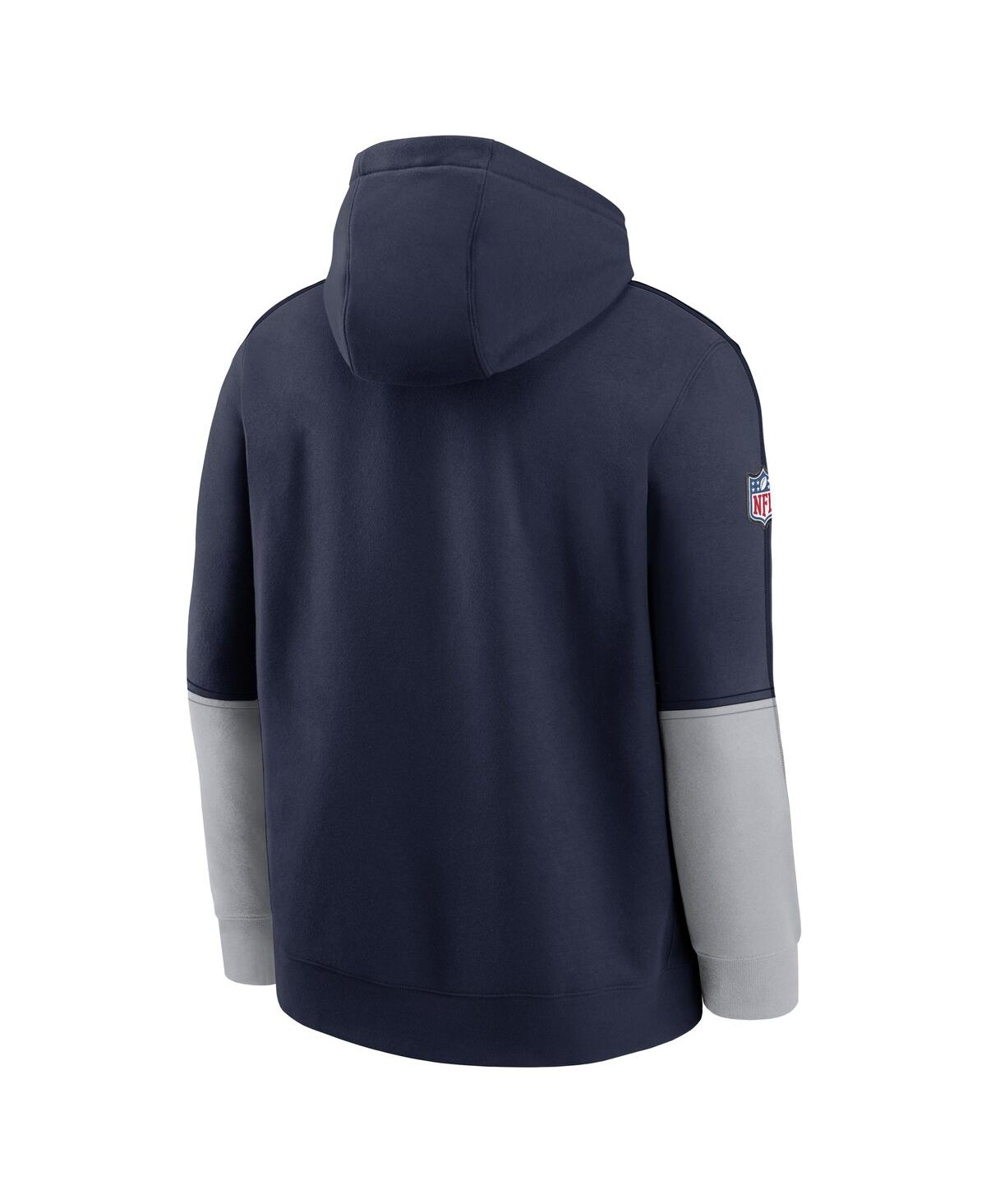 Nike Men'sDallas Cowboys Sideline Club Pullover Hoodie - Navy, Gray